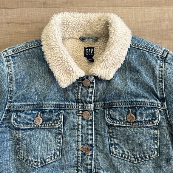 Girls Gap Sherpa Lined Denim Jacket, XXL - Picture 5 of 13
